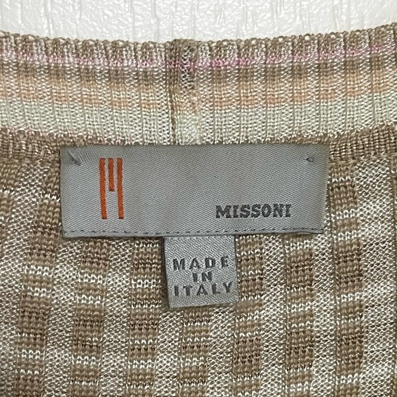 MISSONI Vneck Cardigan & Tank Set Front Button Down Zig Zag Print Pink Blue 6/8 - Picture 4 of 15